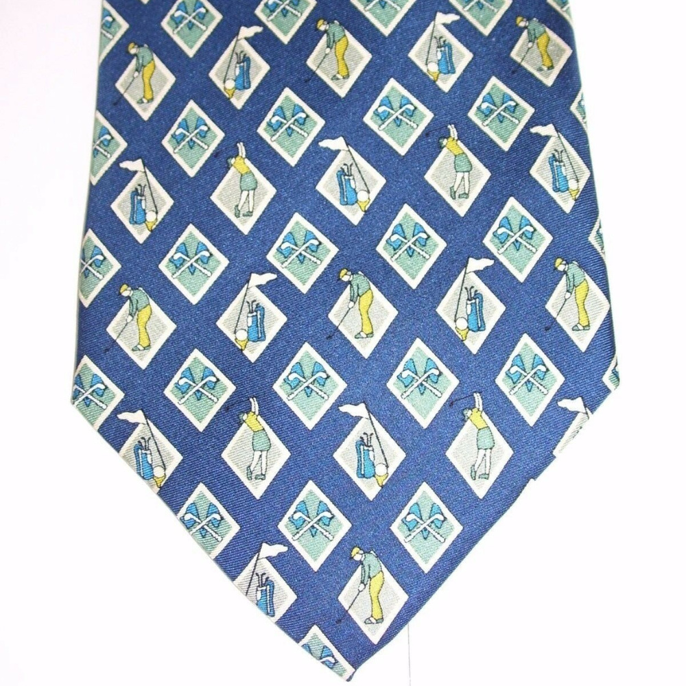 Marja Kurki Mens Dress Suit Necktie 100% Silk Golf